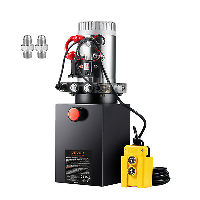 #ad VEVOR Hydraulic Pump 6 Quart Double Acting Dump Trailer Pump Power Unit DC 12V $178.78