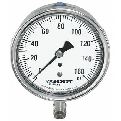 #ad Ashcroft 351009Swl02l100# Pressure Gauge 0 To 100 Psi 1 4 In Mnpt Stainless $117.99
