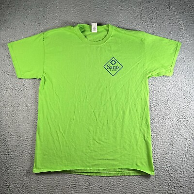 #ad Sams Club T Shirt Mens Large Lime Green Short Sleeve Employee Uniform Casual $14.36
