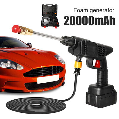 #ad 300W 30Bar Wireless High Pressure Car Wash Washer Gun 20000mAh Foam Generator $116.31