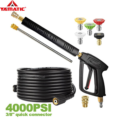 YAMATIC 3 8quot; 4500 psi Pressure Washer Short Gun amp; Hose amp; Extension Wands #ad $66.39