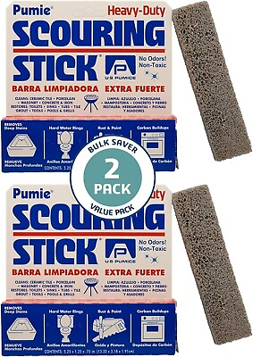 #ad 2 Pack PUMIE Scouring Stick Heavy Duty Extra Strong Pumice Cleaning Bar $9.99