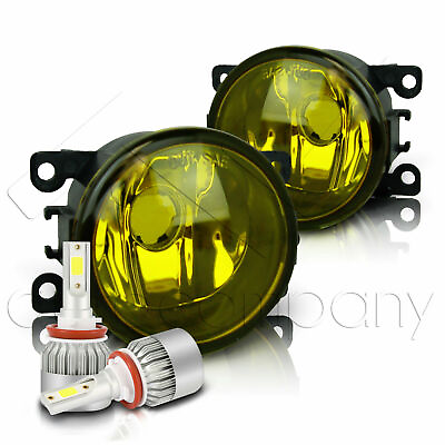 #ad For Subaru Replacement Fog Lights Front Bumper Lights w C6 LED Bulbs Yellow $95.70