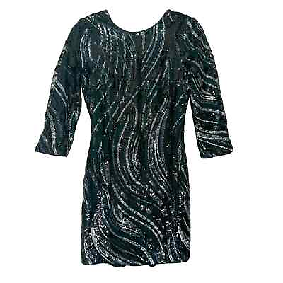 Express Silver and Black Sequin Mini Dress EUC Size 2 MSRP $128 #ad #ad $38.47