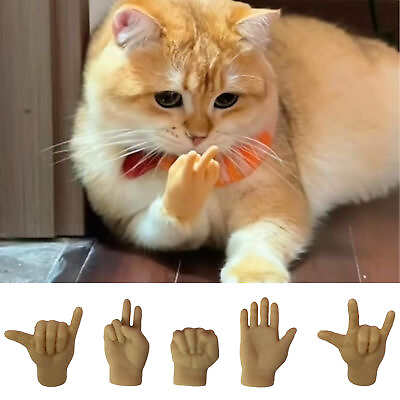 #ad 6PCS Tiny Hands for Cats Silicone Mini Hands for Cats Stretchable Hands Cat Toy $10.38