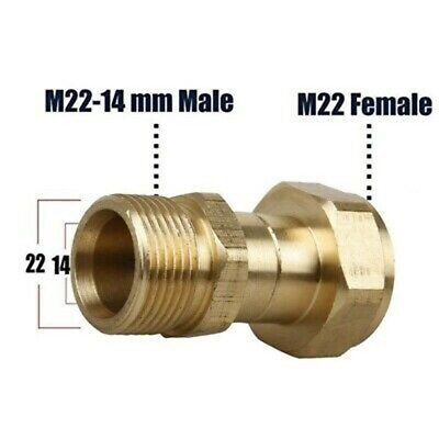 #ad M22 14mm Thread Pressure Washer Swivel Joint Hose Connector Anti Twist Fitting $10.64