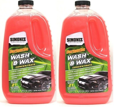 2 Pack Simoniz Carnauba Wash amp; Wax Concentrate Makes 21 Gallons Of Wash 64 Oz $34.99