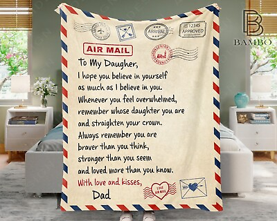 #ad To My Daughter Love Mom Letter Blanket Gift To Daughter From Mom $69.39