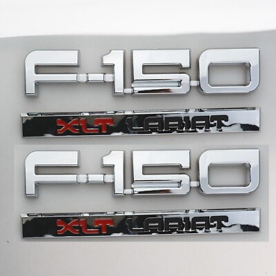 #ad 2Pc Fits1 987 91 F 1 5 0 XLT Lariat Emblems Side Badges Nameplate Chrome $48.99