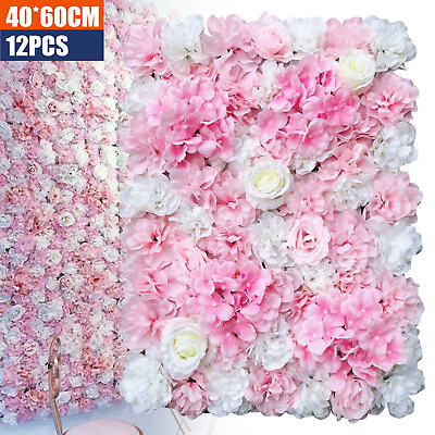 #ad 12pcs Artificial Silk Flower Wall Panel Wedding Photography Venue DIY Decoration $120.65