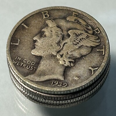 #ad Mercury Silver Dimes 1916 1945 Lot Of 5 Coins Full Dates Choose Quantity $14.25