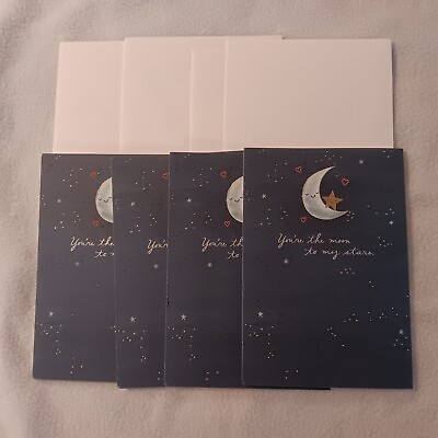 #ad Hallmark Moon To My Stars Lot Of 4 Valentines Day Cards V 688 3 With Envelopes $10.99