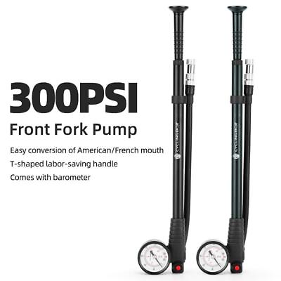 #ad Portable High pressure Bike Air Pump with Gauge for Fork amp; Rear $19.63