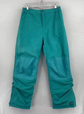#ad Lands End Womens Insulated Snowboarding Ski Pants Size 14 H Teal Water Resistant $22.49