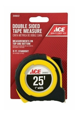 #ad Ace Hardware Double Sided Tape Measure 25#x27; 1quot; width 9ft standout $7.99