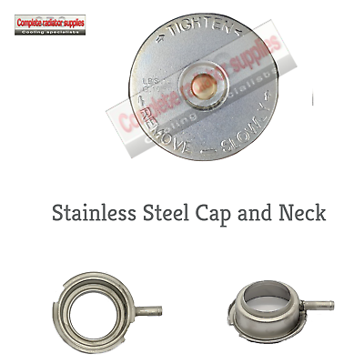 #ad 68mm Stainless Radiator Neck and 4lb stainless Pressure Cap $58.81