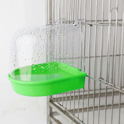 #ad Easy to Clean Tub for Birds Bird Bath Transparent Cage Small Covered Option $11.19