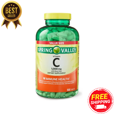 #ad Spring Valley 1000 mg Vitamin C with Rose Hips 500 Tablets Immune Support $14.79
