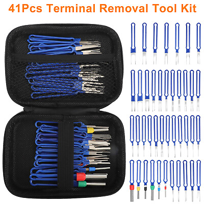 #ad 41x Pin Extractor Tool Terminal Ejector Connector Removal Kit w Protective Bag $14.98