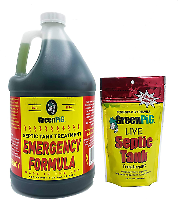 #ad GREEN PIG Septic Tank Treatment Emergency Formula Quickly Breaks down Clogged or $71.99