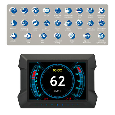 #ad P22 GPS OBD2 HUD Car Head Up Display Digital Speedometer Tach Turbo Pressure $35.99