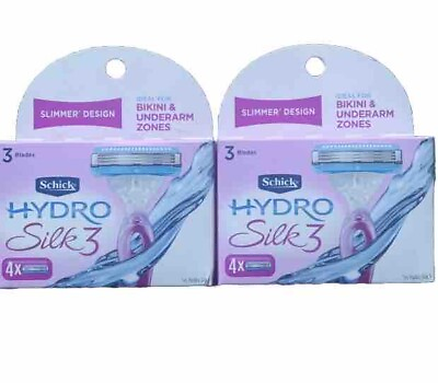 #ad #ad 2x Brand New Schick Hydro Silk 3 Razor Blades Sensitive Care 8 Cartridges New $9.99