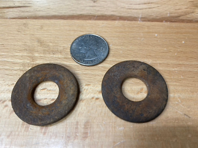 #ad 2 VINTAGE RECLAIMED Rusty Crusty FLAT WASHER 1 2quot; x 1 3 8 Restoration Repair $6.99