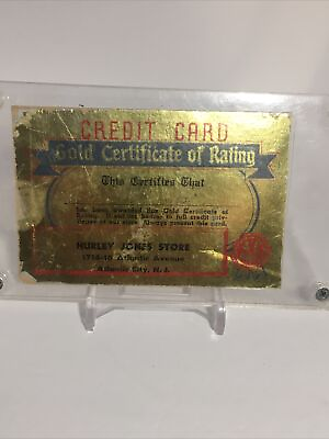 #ad Vintage Gold Certificate Of Rating Credit Card 40s A 1 Credit $11.20