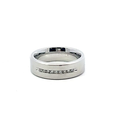 #ad Men#x27;s Triton Cobalt .25ctw Round Natural Diamond 8mm Comfort Fit Band Ring $54.00