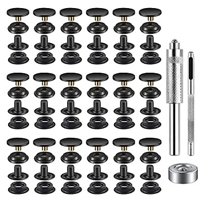 #ad 72 Pieces 18Sets Snap Fastener Kit Tool 15MM Snap Button kit Snaps for Leat... $12.24