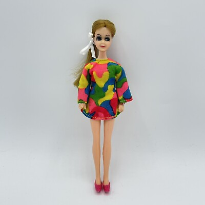 Vintage 1970#x27;s Topper Dawn Doll Wearing Groovy Tunic And Pink Shoes #ad $32.99