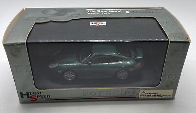 #ad 1:43 Diecast Metallic Green 1999 Porsche 911 GT3 High Speed Model Car $23.99