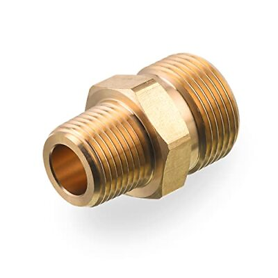 #ad M22 Pressure Washer Fitting 3 8 Inch NPT Male to M22 14mm Male adapter 4500... $20.62