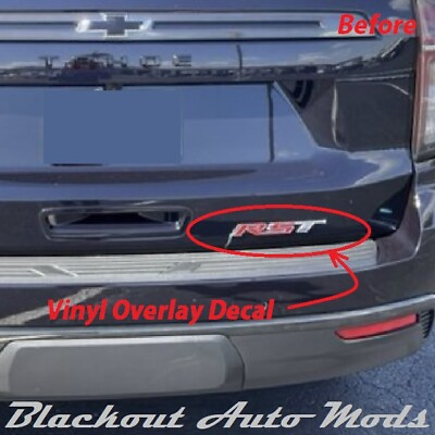 Gloss Black RST Rear Door Emblem Vinyl Overlay For Tahoe Suburban 2021 2023 #ad #ad $12.95