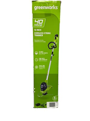 #ad Greenworks 40V 12 inch String Trimmer Cordless Lightweight Green Tool Only $100.00