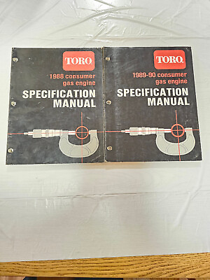 #ad Toro 1988 1989 90 Consumer Gas Engine Specification Manuals $10.00