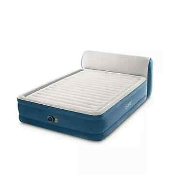 #ad Intex 66158S Air Bed Size Queen Dura Beam Deluxe Series Comfort Head Blue Gray $99.99