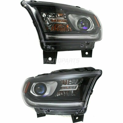 #ad Halogen Head Lamp Assembly Black Interior Left amp; Right Fits 14 17 Dodge Durango $483.36