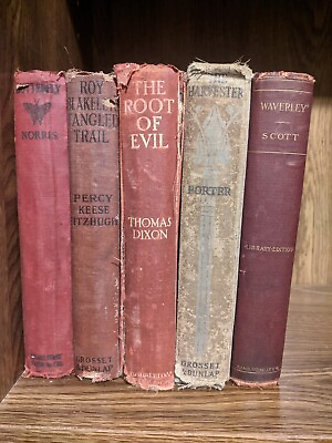 #ad Lot of 5 Antique 1916 1924 Hardcover Novels in bad conditions $20.00