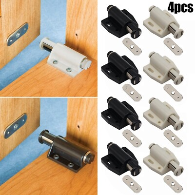 #ad 4Pc Single Magnetic Pressure Push Open Touch Latch Cabinets Door Drawer Lock Set $8.62
