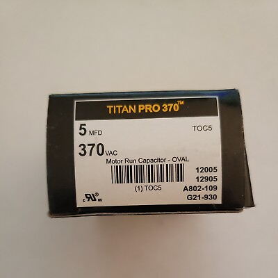 #ad #ad Titan Pro TOCF5 Motor Run Capacitor 5MFD Oval 370 440 VAC $8.99