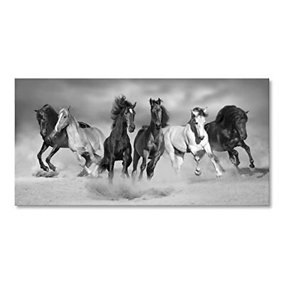 Black and White Horse Wall Art Modern Animal Canvas Print Painting for Decor $164.01