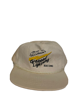 #ad Vintage Ed Barrier Greased Lightning Racing Rope Truckers Cap Hat 22 Distressed $19.99
