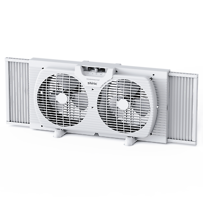 #ad 9quot; 3 Speed Twin Window Fan with Removable Bug Screen 22“ to 33 1 2quot; White $25.26