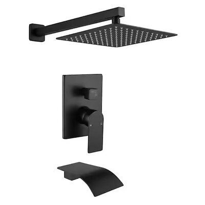#ad FLG Tub amp; Shower Faucet Kit with Hand Shower amp; Valve Matte Black 33012B $102.31
