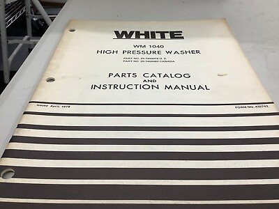 #ad #ad WHITE MODEL WM1040 HIGH PRESSURE WASHER PARTS amp; INSTRUCTION MANUAL GD USED COND $4.00