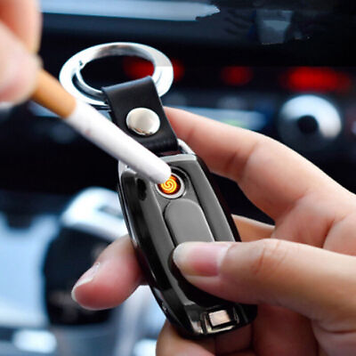#ad USB Keychain LED Lighter Flameless Cigarette Windproof Rechargeable Electric NEW $10.95