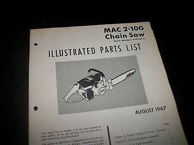 mcculloch 2 10G parts list 1967 original copy #ad #ad $10.89