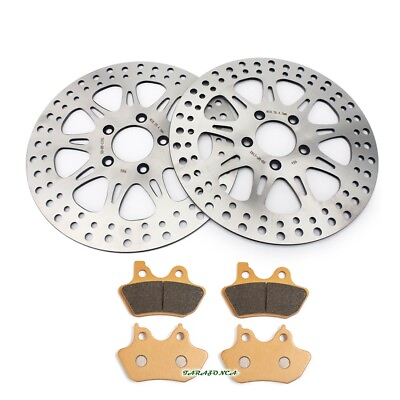 #ad For Harley 11.5quot; Front Brake Rotors amp; Pads Touring 00 07 Electra Glide Road King $138.88