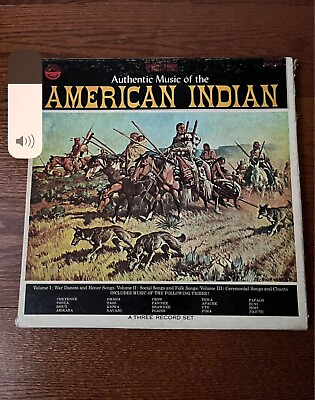 #ad Authentic music of the American Indian: 3 LP Records $20.00